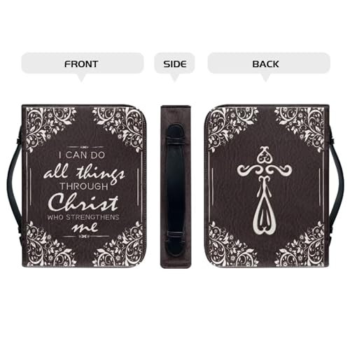 Floral Bible Covers for Man Multi-Purpose Women Bible Carrying Case Lightweight Bible Bookmark Protector PU Leather Bible Covers Case - color: Floral, size: 2XL