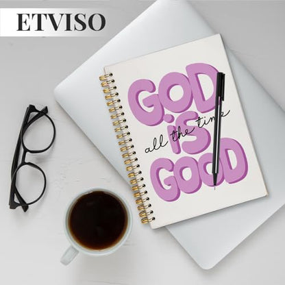 ETVISO Purple Bible Journal Notebook for Women, Inspirational Christian Gifts for Women, Prayer Bible Supplies Journal, Church Notes Notebook, Cute Preppy Aesthetic Hardcover Spiral Notebooks 5.5x8.3 - color: 04-Bible(Purple)