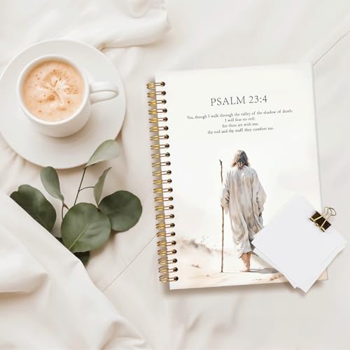 Bible Notebook for Note Taking,Psalm 23:4 Christian Notebook - color: Psalm 23:4