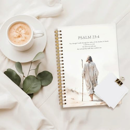 Bible Notebook for Note Taking,Psalm 23:4 Christian Notebook - color: Psalm 23:4