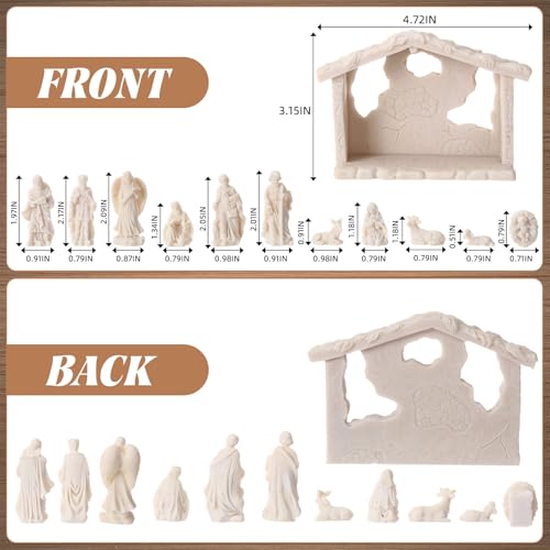 Zubebe 12 Pcs DIY Christmas Ready to Paint Nativity Set, Nativity Scene - style: Nativity Scene