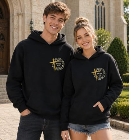 Christian Hoodies for Men Religious Faith Need Prayer Tap My Shoulder Shirt - color: Black, size: Large
