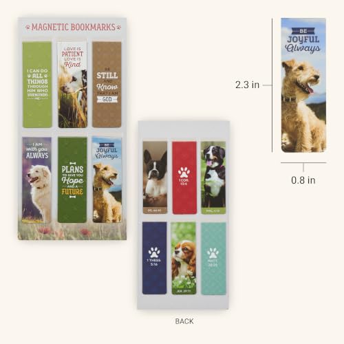 Christian Art Gifts Scripture Magnetic Page Marker Set: Cute Dogs - color: Cute Multicolor Dogs