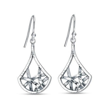 Charmsy 925 Sterling Silver Light-Weight Antique Filigree Teardrop Drop Earrings for Women - color: Woven Teardrop