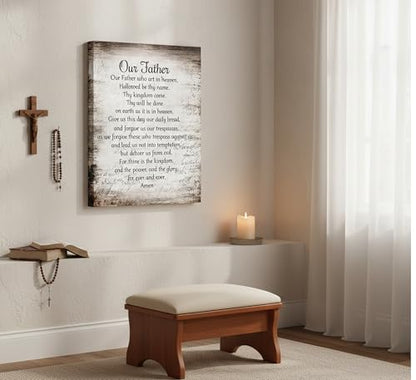 YOXORDQ Our Father Prayer Canvas Wall Art-Canvas Wrapping 12x16in - color: Our father, size: 16"L x 12"W