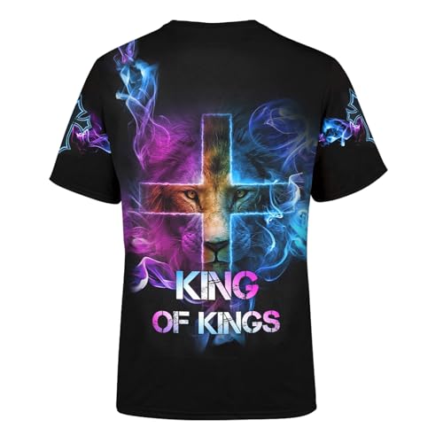 Unisex 3D Graphic T Shirts Printed Casual Short Sleeve Tee Shirt - color: Jesuspurple, size: Large