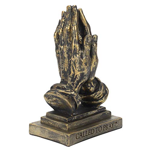 Dicksons Called to Pray Praying Hands 5 x 3.25 Antique Bronzetone Resin Stone Table Figurine - style: Called To Pray Praying Hands