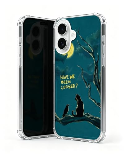 Crow and Black Cat Moon Phone Case Compatible with iPhone 17, Hippie Spooky Halloween Phone Cover for iPhone 17 - color: Crow and Cat