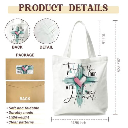 Bible Tote Bags Cute Christian Preppy Canvas Tote Bag Christian Gifts for Women Reusable Shopping Bags(Parent) - color: Bible-1