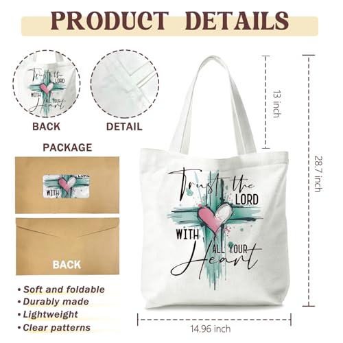 Bible Tote Bags Cute Christian Preppy Canvas Tote Bag Christian Gifts for Women Reusable Shopping Bags(Parent) - color: Bible-1