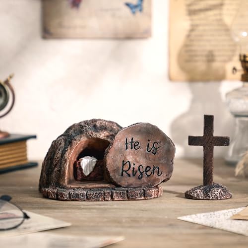 Empty Tomb with Cross Decorations - Nativity Scene Set He is Risen