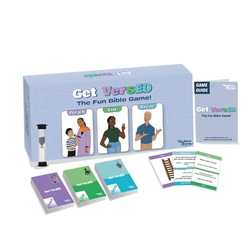 Kulture Games Get VersED | The Christian Trivia & Bible Challenge Game | Preach, List, Recite | Fun for Families, Teens, Friends & Church Groups | Christian Gift - style: Get VersED