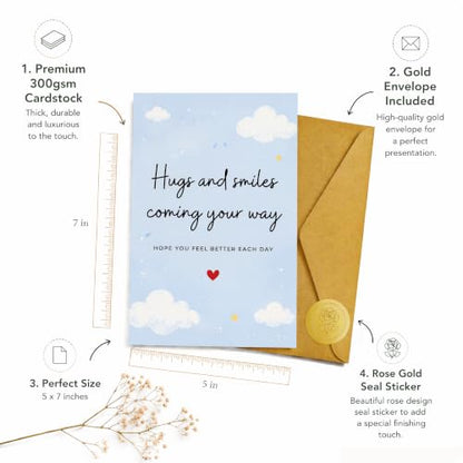 Warm Comfort Get Well Wishes Greeting Card Gift For Loved Ones - color: QY-152