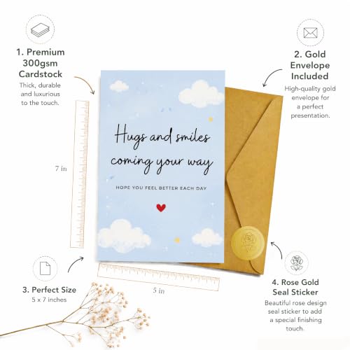 Warm Comfort Get Well Wishes Greeting Card Gift For Loved Ones - color: QY-152