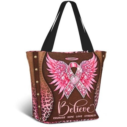 Bible Tote Bags For Women Religious Church Bag Christian Tote Bags Inspirational For Women Organizer Christian Gift - color: Breast Cancer 1