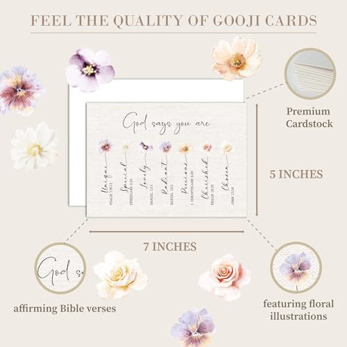 Gooji Christian Thinking of You Card for Women - Religious Greeting Card, Inspirational Cards with Quotes, Encouragement Cards with Scripture (Blank Inside)
