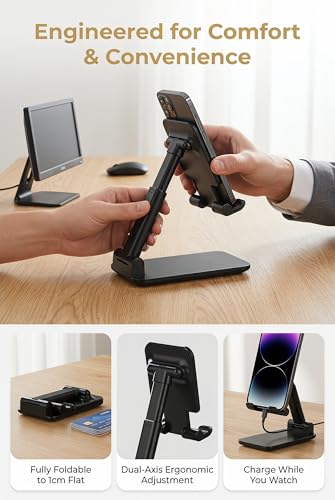 Phone Stand for Desk Cell Phone Holder Stands for iPhones, Black - color: A-Black
