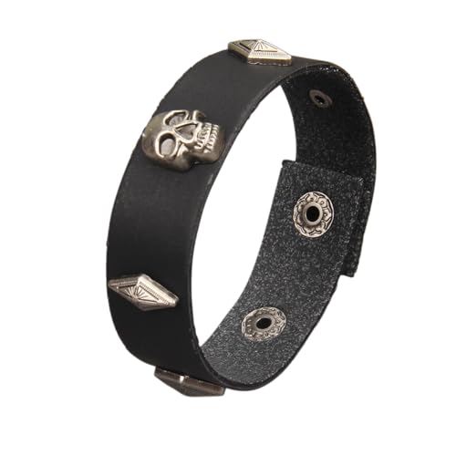 Jeilwiy Punk Rock Gothic Black Rivet Leather Spiked Necklace Collar Neckband Leather Choker Necklace for Women Mom Gifts Adjustable - color: Gothic Bracelet Black