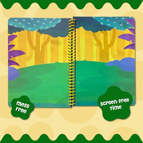 Stick4Ever Jelly Sticker Book® - for Kids - Waterproof, Easy to Clean Reusable Sticker Book for Toddlers- Reusable Road Trip Activities for Kids - Stocking Stuffers for Toddlers (Dinosaurs) - style: Dinosaurs