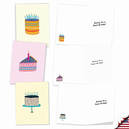 Best Card Co 20 Mini Birthday Boxed Notecards Cakes AM9274BDG-B2x10 - style: Happy Cakes