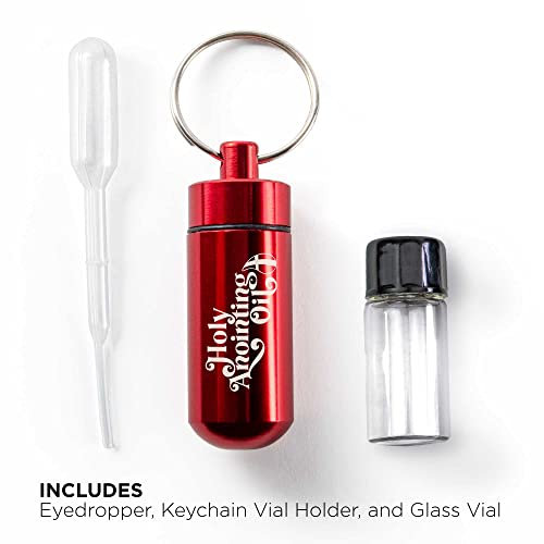 Logos Trading Post Anointing Oil Bottle with Red Keychain Container - color: Red