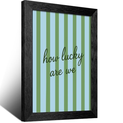 How Lucky Are Canvas Wall Art Script Poster 24x36in Black Framed Flat - color: style 02, size: 24"L x 36"W