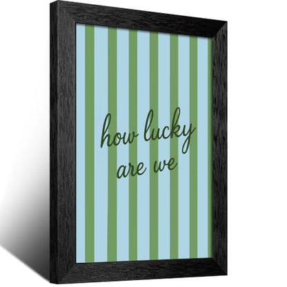 How Lucky Are Canvas Wall Art Script Poster 12x16in Black Framed Flat - color: style 02, size: 12"L x 16"W