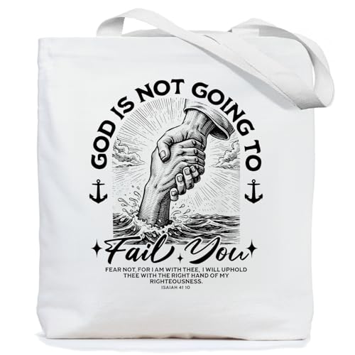 Chicimln Christian Goose Tote Bag, off to Praise the Lord Bible Verse Canvas Tote Bags - color: White 11