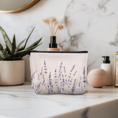 Purple Lavender Zipper Makeup Bag for Women - color: Lavender