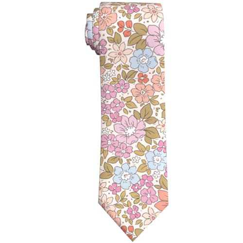 Men's Neckties, Novelty Printed Skinny Tie for Work Casual Party - color: Colorful Floral