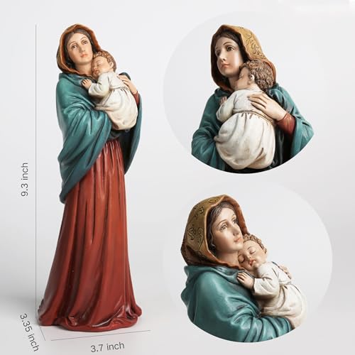 BC Catholic Madonna of The Streets Statue, Blessed Virgin Mary Figure, Holy Mother Home Décor, Religious Gift 9.2" H, Renaissance Sculpture Handmade by Buildclassic