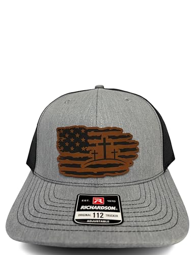 Christian Jesus Cross Hat for Men and Women – God Religious Faith Baseball Cap Trucker Snapback Hat - color: Heather Grey
