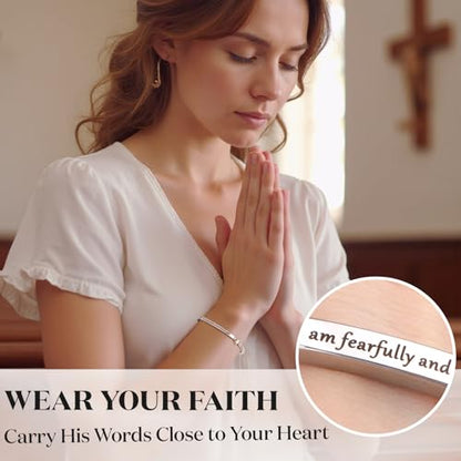 kilofly Set of 3/6 Bible Verse Bracelet Christian Unique Religious Gift for Women - style: Faith Set3