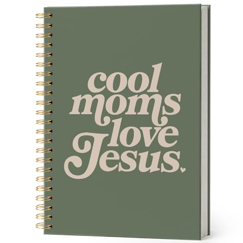 Christian Mom Gifts,Bible Study Journal Notebook for Praying Mama Inspirational Mom Faithful Mother,Church Journal for Notes Taking,Cool Moms Love Jesus Hardcover Spiral Notebook 5.5x8.3 Inch - color: COOL MOMS LOVE JESUS