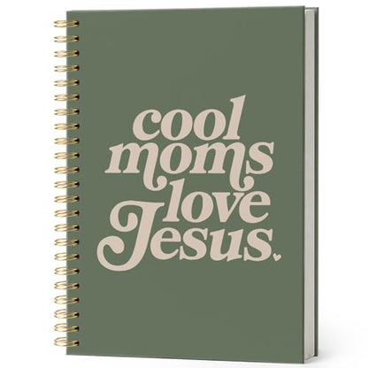Christian Mom Gifts,Bible Study Journal Notebook for Praying Mama Inspirational Mom Faithful Mother,Church Journal for Notes Taking,Cool Moms Love Jesus Hardcover Spiral Notebook 5.5x8.3 Inch - color: COOL MOMS LOVE JESUS