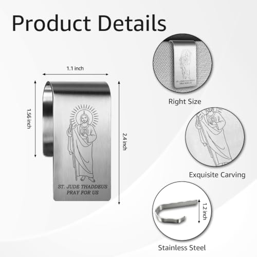Pray for Us Car Visor Clip, Catholic Sun Visor Clip for Driver - color: Silver30