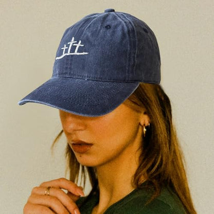 Christmas Embroidered Snapback Baseball Cap for Men Women Cross Adjustable Structured Dad Hat - color: Cross Blue