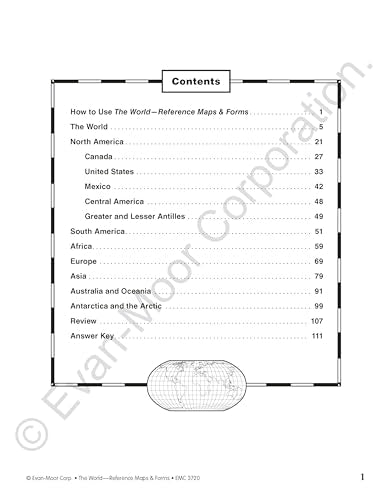 Evan-Moor The World Reference & Map Forms (World & Us Maps)