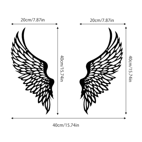 DUOOLN Angel Wings Metal Wall Decor Art, Abstract Butterfly Sculpture Black - color: Black - 2 Pcs Wings