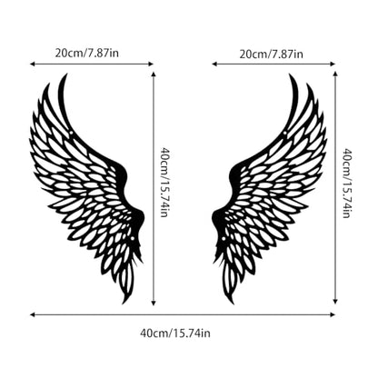 DUOOLN Angel Wings Metal Wall Decor Art, Abstract Butterfly Sculpture Black - color: Black - 2 Pcs Wings