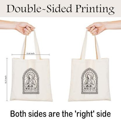 Christian Canvas Tote Bag for Women, Inspirational Faith Shoulder Bag - color: Mary