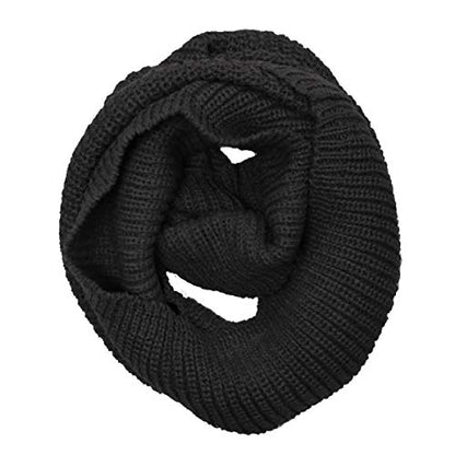 Wrapables Thick Knitted Winter Warm Infinity Scarf - color: Black