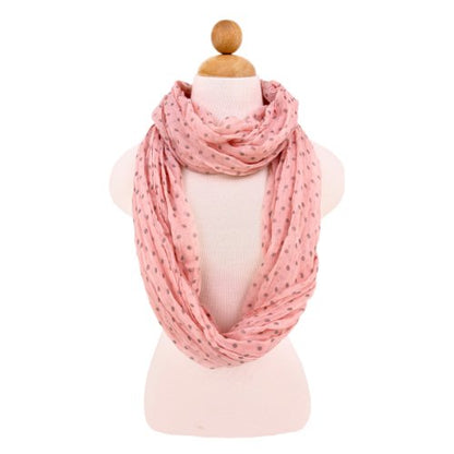 TrendsBlue Premium Polka Dot Infinity Loop Fashion Scarf - color: Small Dot Pink