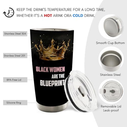 Inspirational Black Woman Gifts 20oz Travel Coffee Mug Tumbler - color: black2