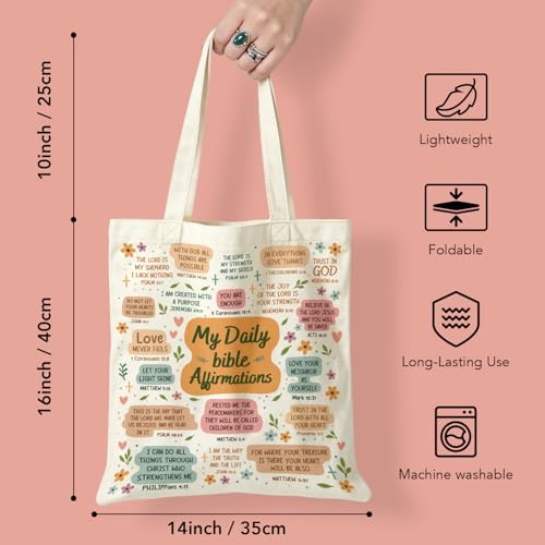 Christian Gifts For Women, Bible Verse Canvas Tote Bag