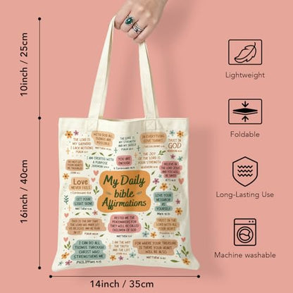Christian Gifts For Women, Bible Verse Canvas Tote Bag