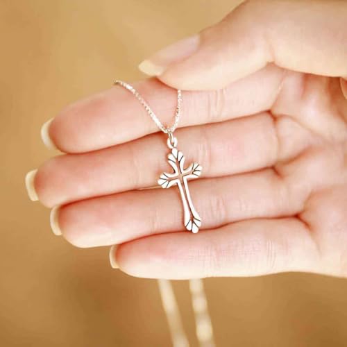 Sterling Silver Cross Pendant Necklace Faith Jewelry Gift For Him and Her - color: Resurrection Cross Necklace
