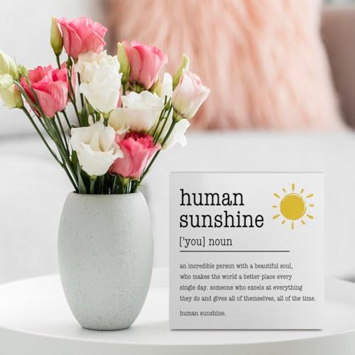 Sunshine Gifts Desk Sign Wooden Box Sign Table Decoration White - color: White0377