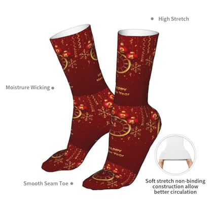 Happy New Year 2024 Unisex Sports Socks - Winter Casual Dress Fashion Socks - color: Happy New Year 2024