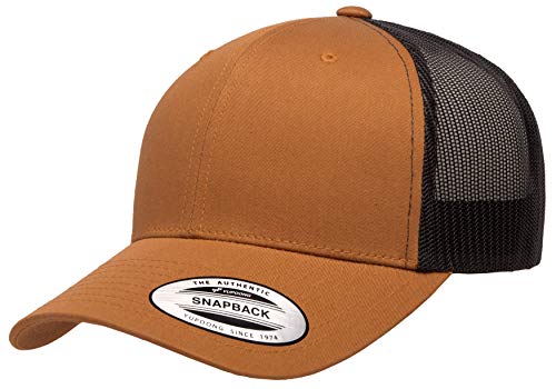 Yupoong Yp Classics Retro Trucker Cap - color: Caramel/Black, size: One Size, style: Single